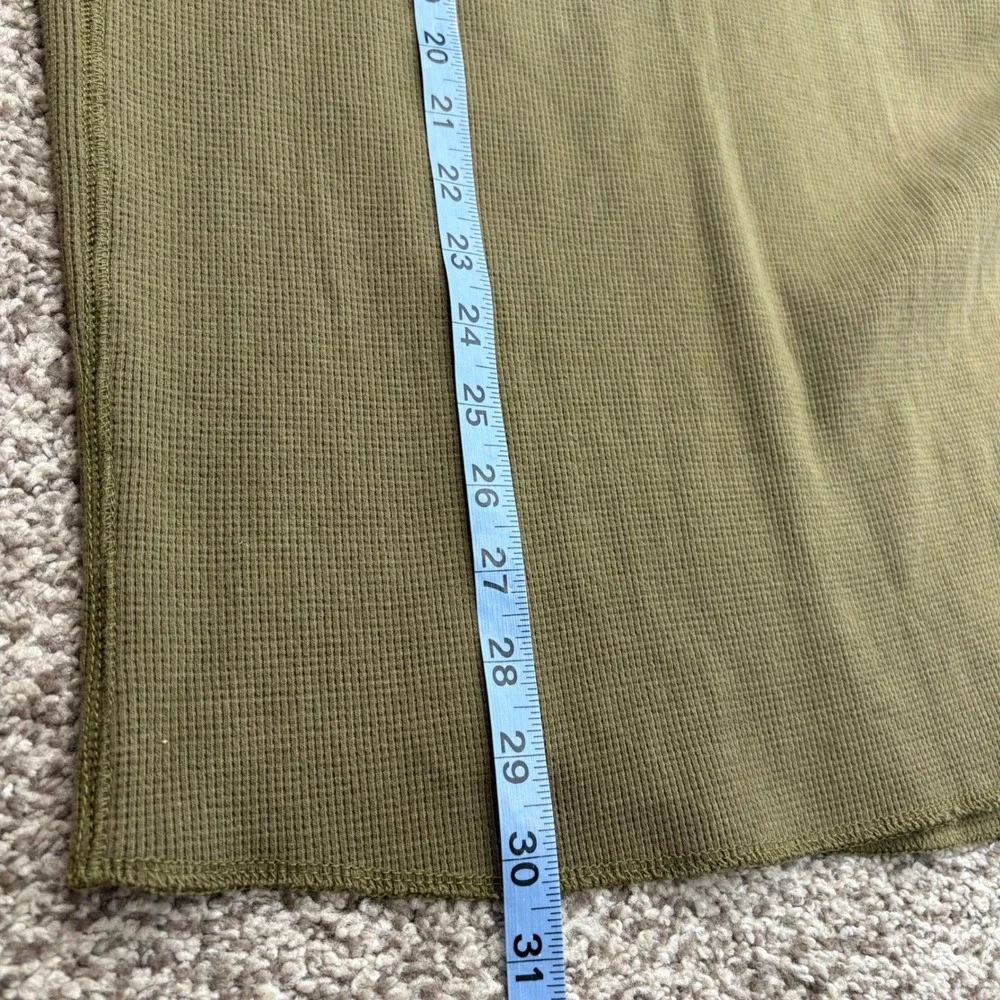 The North Face Waffle Knit Thermal Shirt Mens XL Olive Green Long Sleeve A5A8F